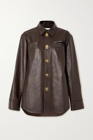 Brown Leather shirt | Bottega Veneta | NET-A-PORTER
