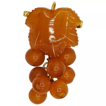 Russian Baltic Amber Grape Cluster Brooch : CCT Vintage | Ruby Lane