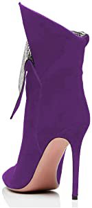 Amazon.com | FSJ Women Sexy Stiletto High Heels Ankle Boots Pointy Toe Pumps Rhinestones Faux Suede Shoes Size 9 Purple | Ankle & Bootie