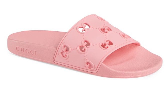 pink Gucci slides