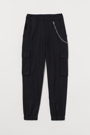 H&M+ Cargo Pants - Black - Ladies