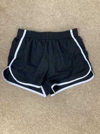 black and white athletic shorts