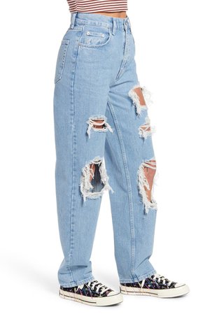 BDG Urban Outfitters Extreme Destroyed High Waist Nonstretch Boyfriend Jeans | Nordstrom