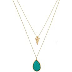 Amazon.com: Lux Accessories Turquoise Tone Stone Teardrop Arrowhead Arrow Necklace Set: Clothing, Shoes & Jewelry