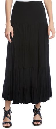 Crushed Tiered Maxi Skirt
