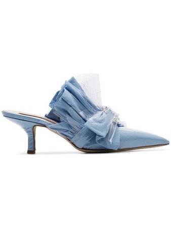 Midnight 00 blue buckled PVC 55 kitten heel mules $1,211 - Buy SS19 Online - Fast Global Delivery, Price