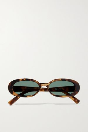Le Specs Tortoiseshell Oval Sunglasses