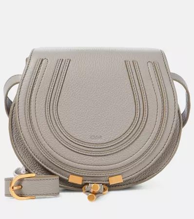 Marcie Mini Leather Shoulder Bag in Grey - Chloe | Mytheresa