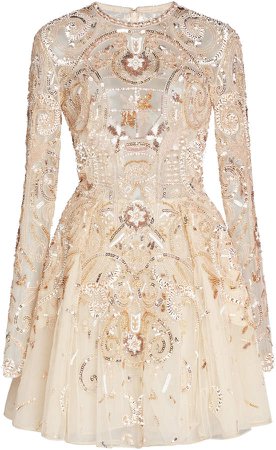 Zuhair Murad Sequin And Bead Embellished Mini Dress Size: 32