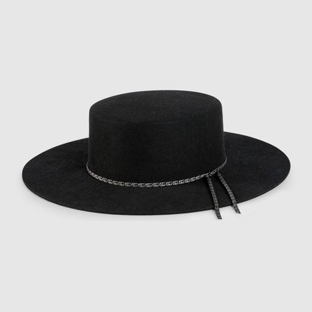 Black Felt Wide Brim Hat | GUCCI® US