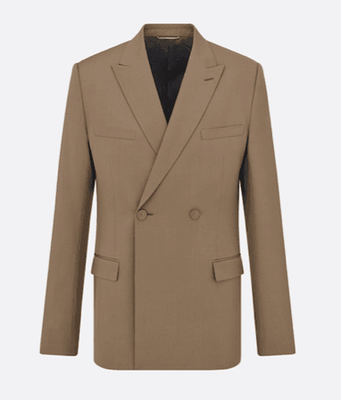 Dior DOUBLE-BREASTED JACKET Brown Wool Twill