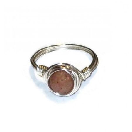 Cappuccino Beige Wire Wrapped Ring