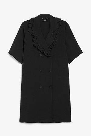 Double-breasted midi dress - Black - Midi dresses - Monki WW