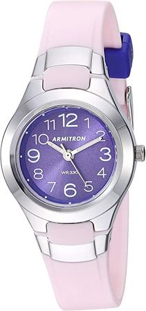 Amazon.com: Armitron Sport Women's Easy to Read Silver-Tone and Matte Light Pink Resin Strap Watch, 25/6418LPK : Clothing, Shoes & Jewelry