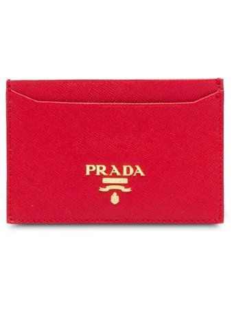Prada logo-plaque square cardholder red 1MC208QWA - Farfetch