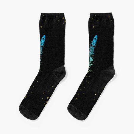 "A Trip into Space" Socks by heavyhand | Redbubble