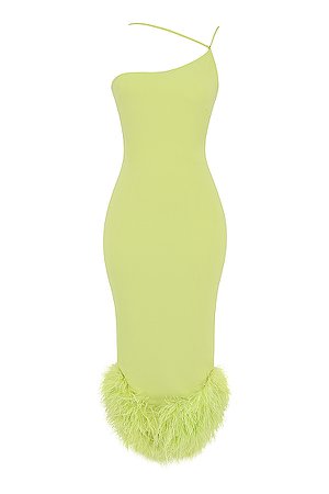 Clothing : Midi Dresses : 'Alessia' Lime Midi Dress
