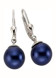 dark blue pearl earrings - Google Search