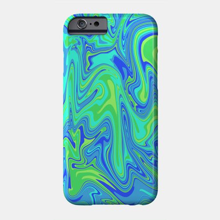Garden Green Ocean Blue Swirl - Swirl - Phone Case | TeePublic