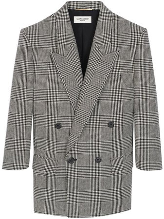 Saint Laurent Houndstooth double-breasted Blazer - Farfetch