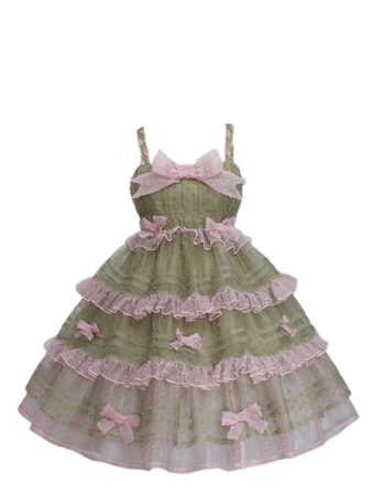 Green and Pink Lolita Dress
