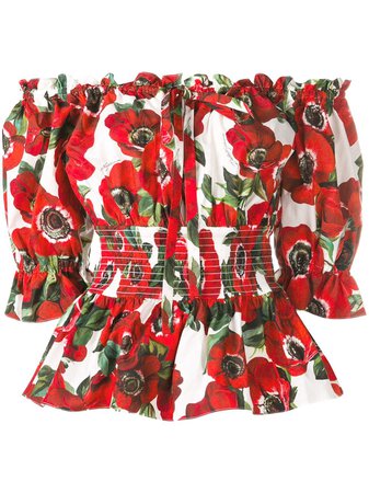 Dolce & Gabbana off-shoulder floral blouse $483 - Buy Online - Mobile Friendly, Fast Delivery, Price