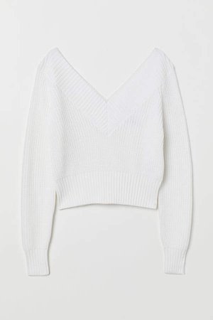 Off-the-shoulder Sweater - White