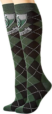 Amazon.com: Hyp Harry Potter Slytherin Argyle Juniors Knee High Socks: Clothing