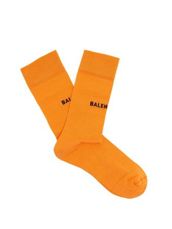 Balenciaga Logo-intarsia cotton-blend socks