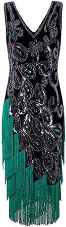 Amazon.com: VIJIV Women's Vintage 1920s Style Peacock Sequin Roaring 20s Gatsby Party Flapper Dress: Clothing