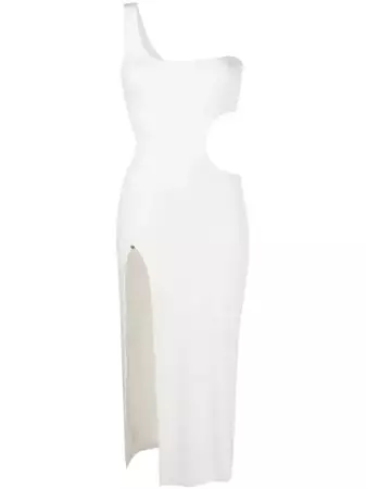 NISSA one-shoulder cut-out Midi Dress - Farfetch
