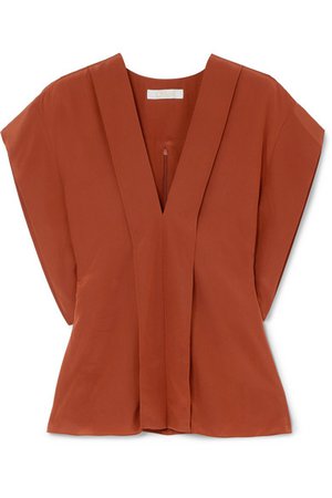 Chloé | Draped silk crepe de chine blouse | NET-A-PORTER.COM