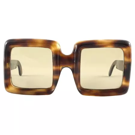 60s Rare Vintage Lanvin by Philippe Chevallier Tortoise Oversized 1960 Sunglasses For Sale at 1stDibs