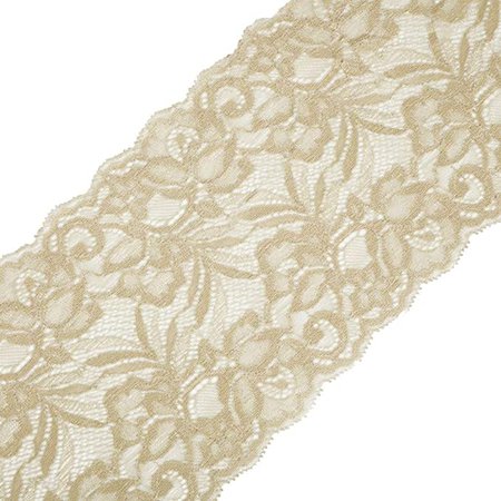 Amazon.com: Yalulu 5 Yards x 15CM Width Embroidered Stretch Floral Lace Edge Trim Ribbon Applique DIY Garment Sewing Craft Wedding Decoration (Beige)