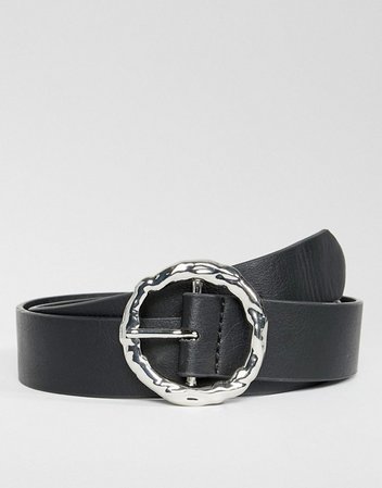 ASOS DESIGN hammered silver circle waist & hip jeans belt | ASOS