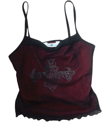 Black and red mesh overlay top