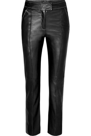 Stand Studio | Rivka leather straight-leg pants | NET-A-PORTER.COM
