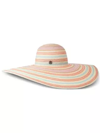 Maison Michel Blanche Striped Hat - Farfetch