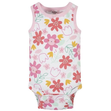 Gerber Baby Girls Tank Onesies Brand Bodysuits, 4-Pack - Walmart.com