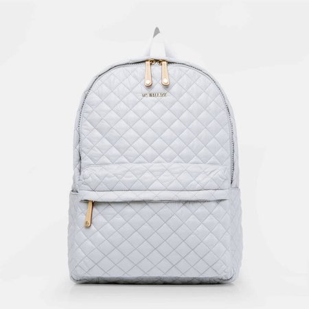 white quilted backpack purse