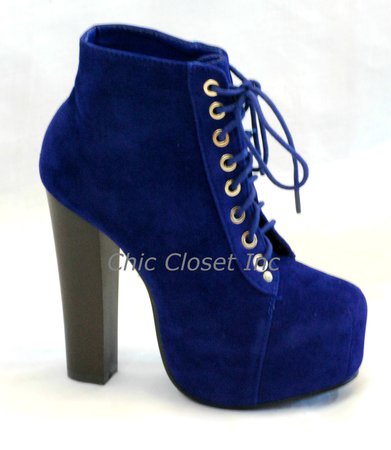 Blue Heel Boots - Heels Me