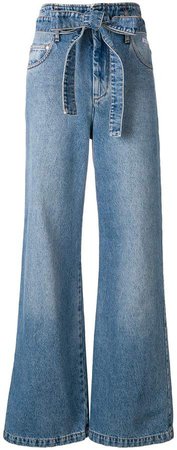 belted wide leg jeans