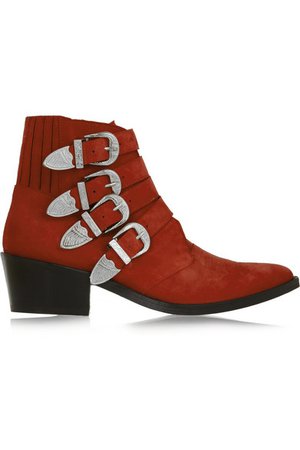 Toga red buckle boots