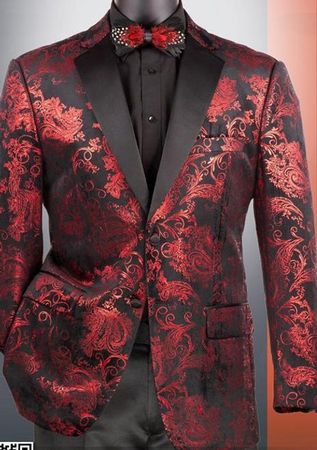 red and black tux