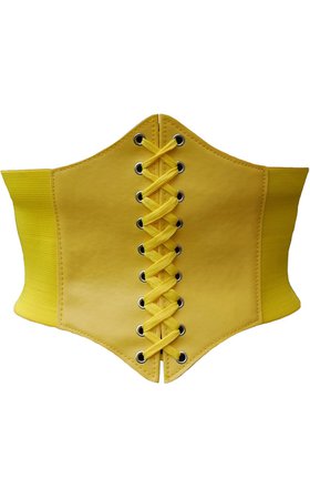 yellow corset belt