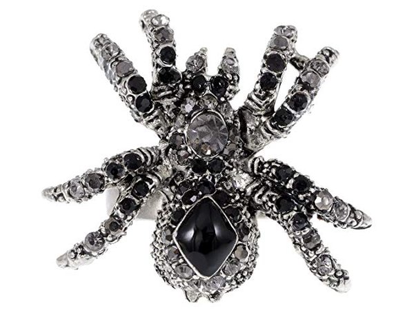 Amazon.com: Alilang Black Spider Crystal Rhinestone Adjustable Ring Halloween: Jewelry