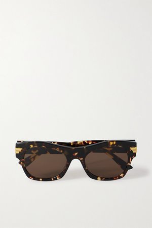 Tortoiseshell Square-frame tortoiseshell acetate sunglasses | Bottega Veneta | NET-A-PORTER