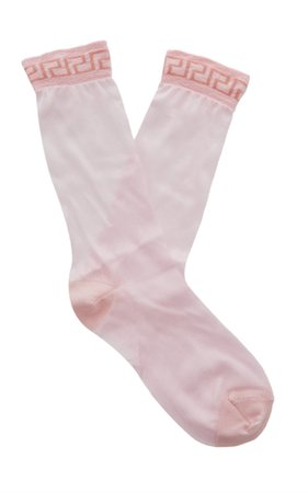 Versace Knit-Trimmed Sheer Tulle Socks