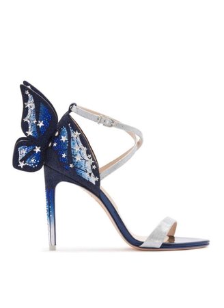 Butterfly Glitter Midnight Blue silver star heels