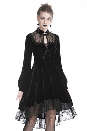 Eden Black Velvet & Lace Gothic Dress by Dark in Love